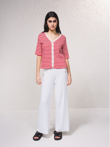 Cardigan ray  manches courtes