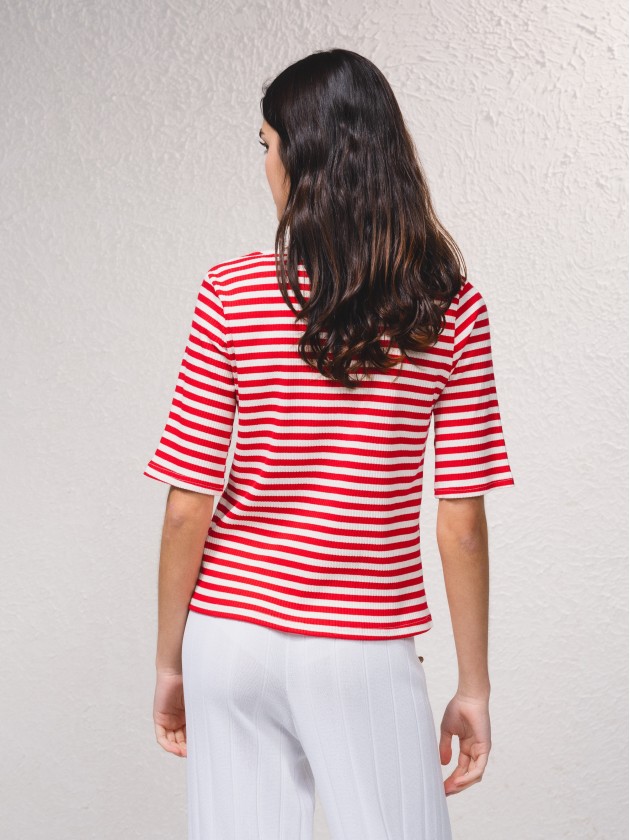 Cardigan ray  manches courtes