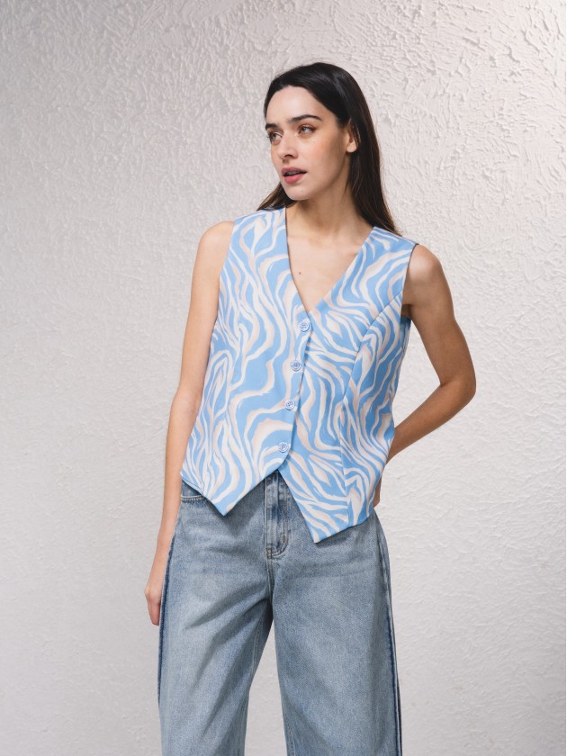 Colete com print estilo animal