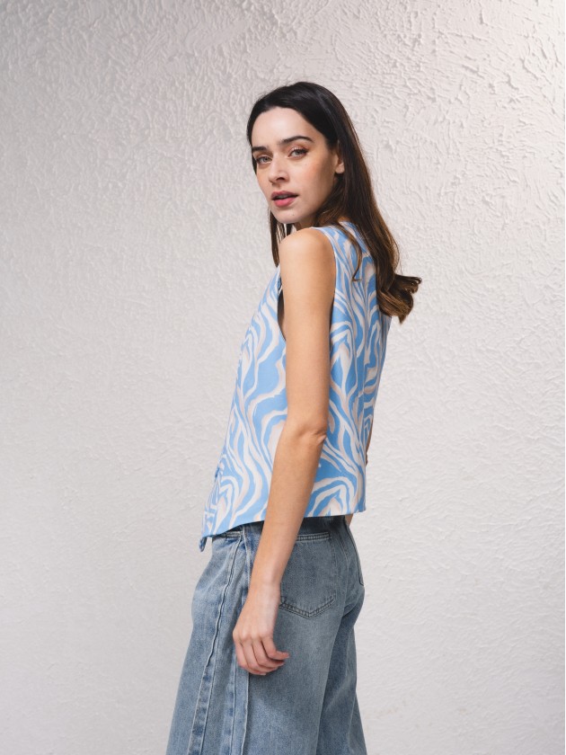 Colete com print estilo animal