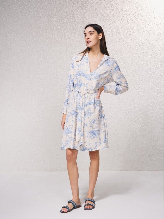 Vestido curto estampado