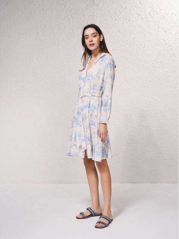 Vestido curto estampado