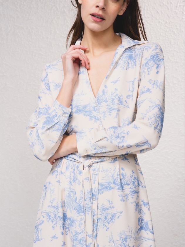 Vestido curto estampado