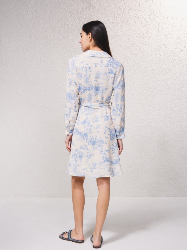 Vestido curto estampado