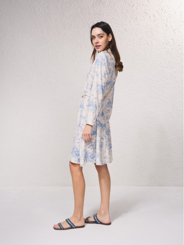 Vestido curto estampado