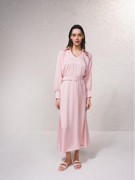 Vestido midi acetinado