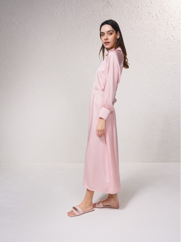 Robe midi en satin