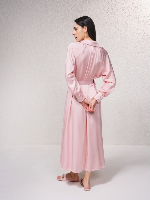 Robe midi en satin