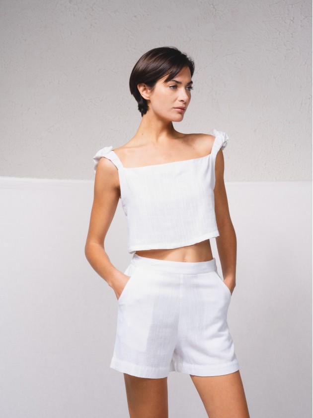 Short linen top