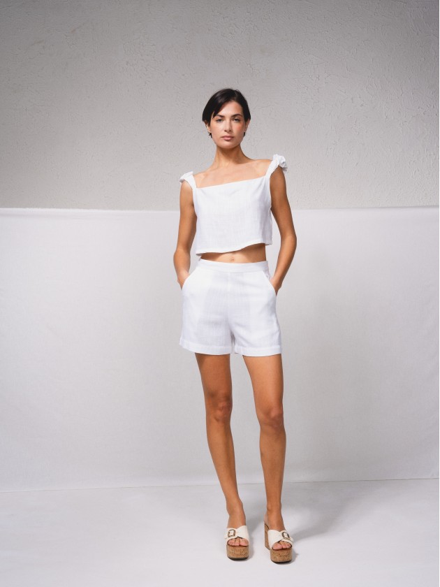 Short linen top