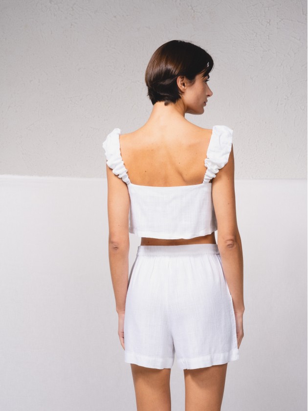 Short linen top