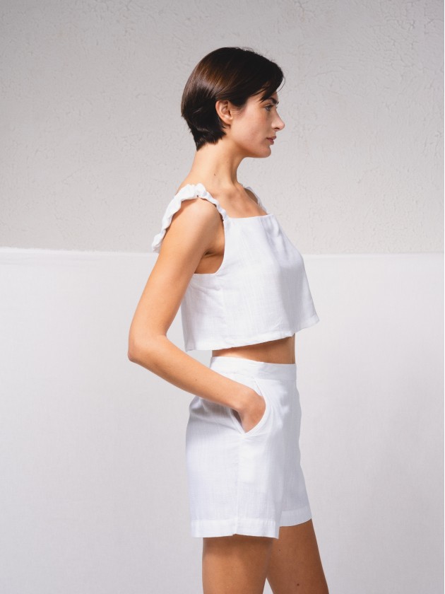 Short linen top