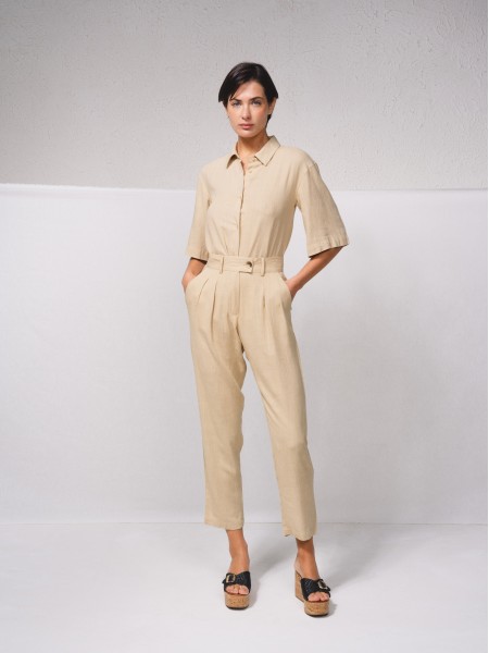 Pantalon en lin mlang  plis