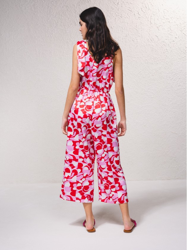 Combinaison en satin imprim