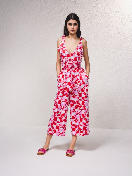 Printed satin jumpsuit