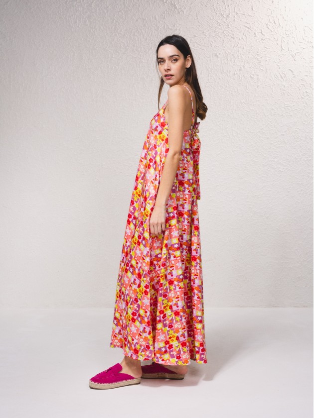 Long, satiny dress