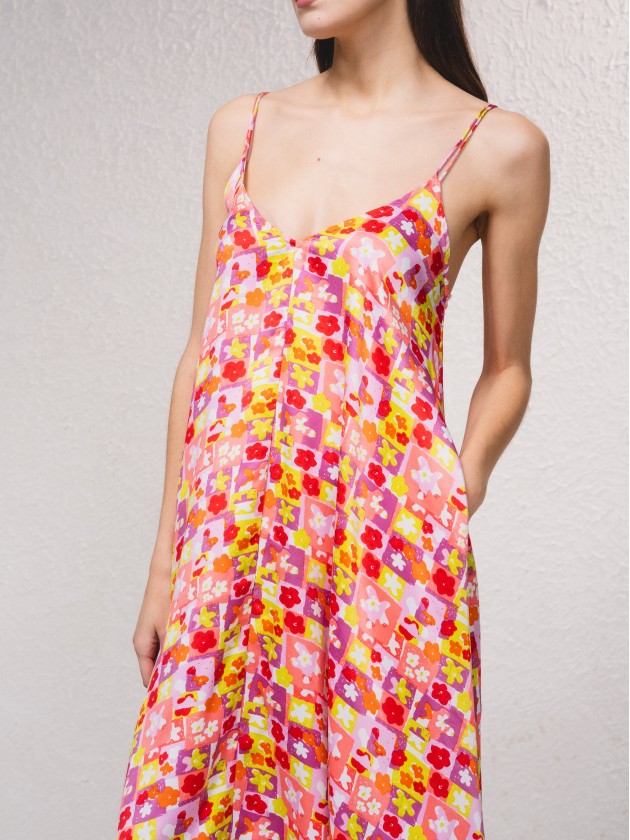 Long, satiny dress