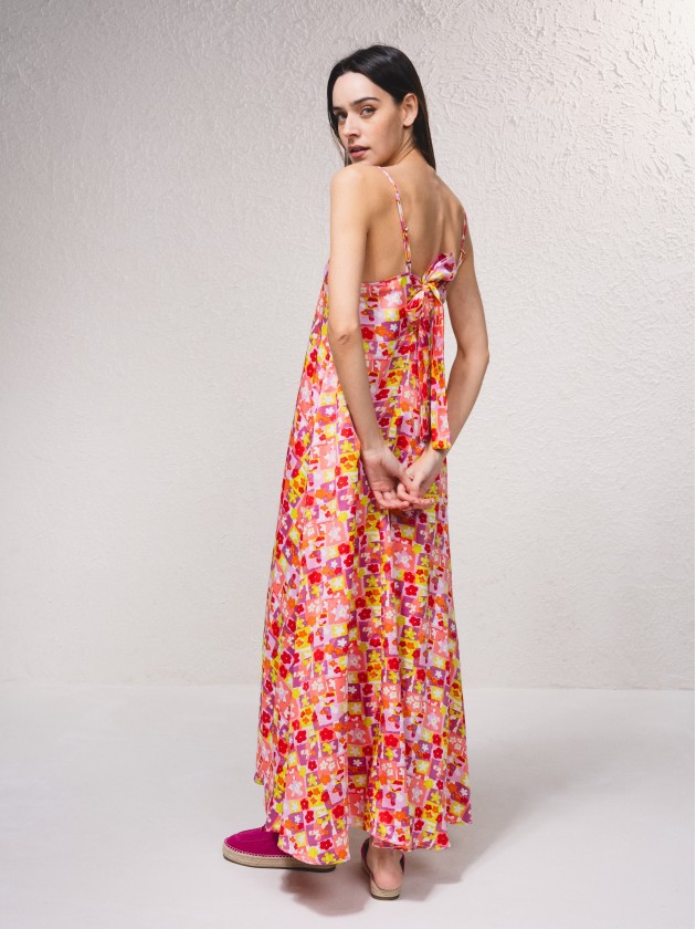 Long, satiny dress