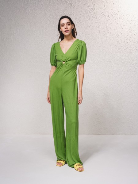 Jumpsuit with front opening