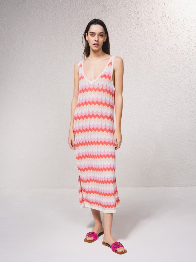 Vestido em malha multicolor
