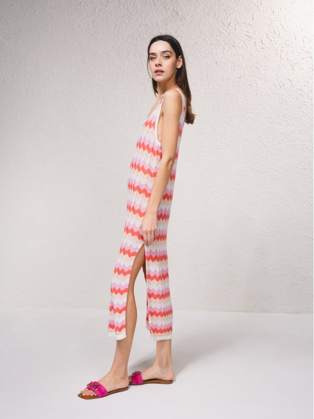 Vestido em malha multicolor