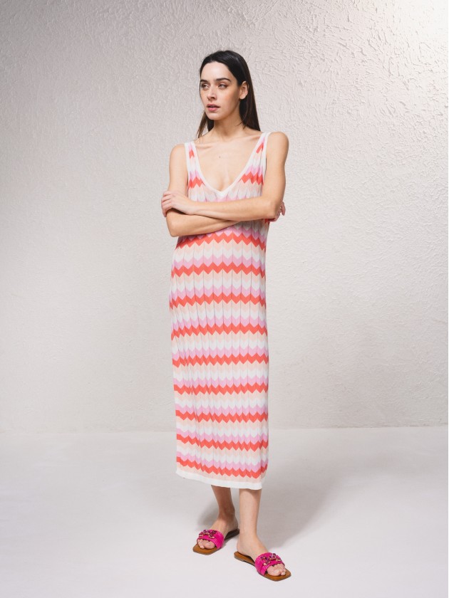 Vestido em malha multicolor