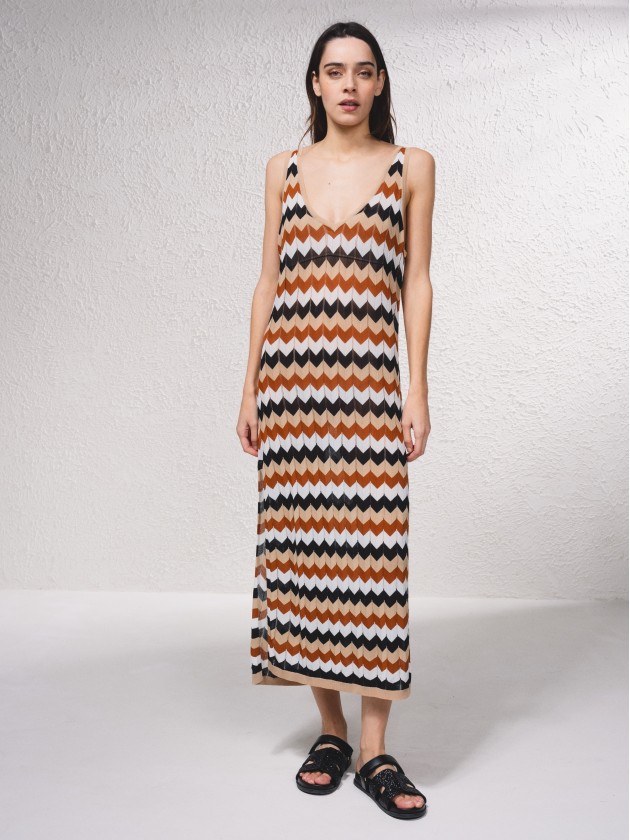 Vestido em malha multicolor