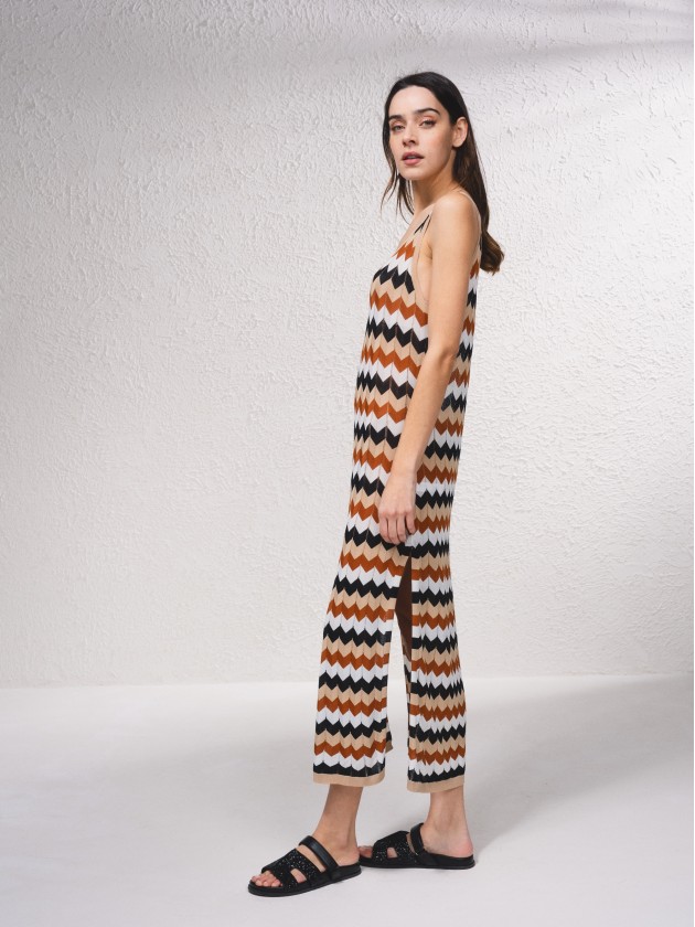Vestido em malha multicolor