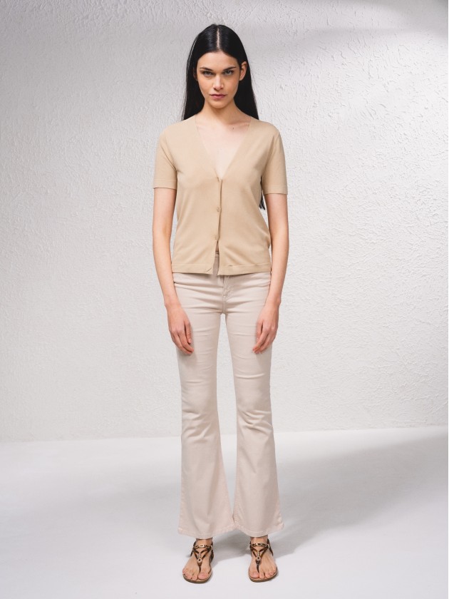 Cardigan em malha fina