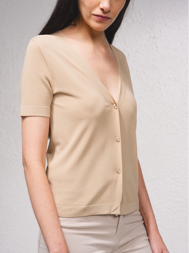 Cardigan em malha fina