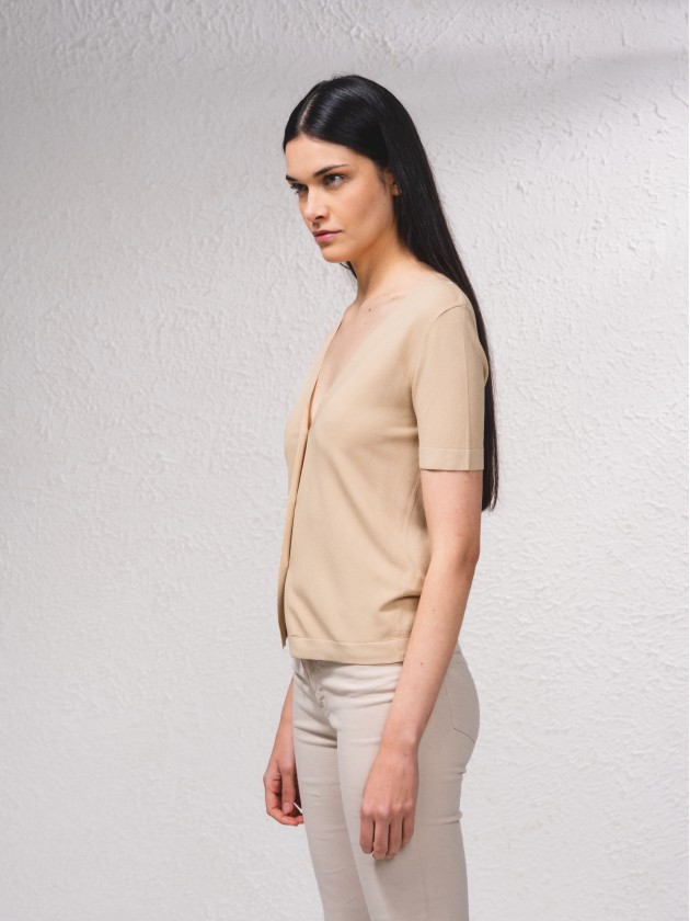 Cardigan em malha fina