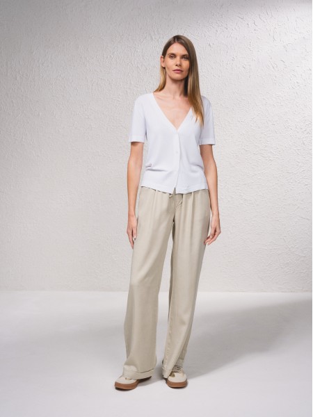 Cardigan em malha fina