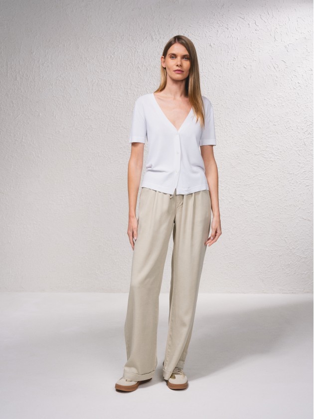 Cardigan em malha fina
