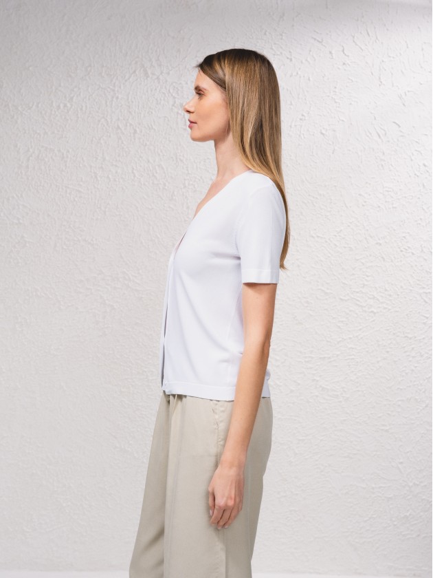 Cardigan em malha fina
