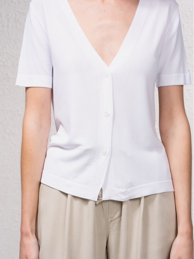Cardigan em malha fina