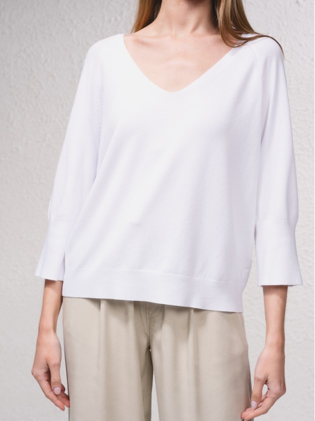Pull en maille col v