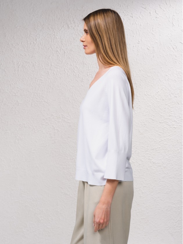 Pull en maille col v