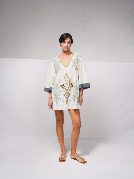 Vestido curto com bordados