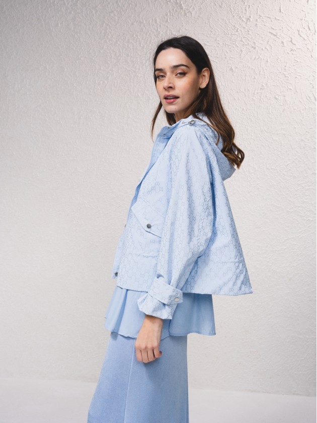 Parka curta estampada