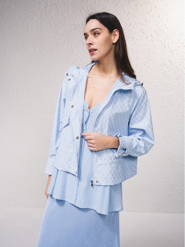 Parka curta estampada
