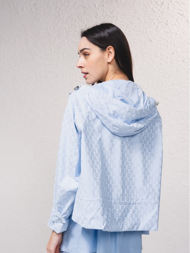 Parka curta estampada