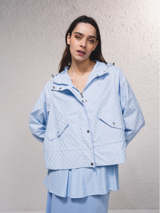 Parka curta estampada