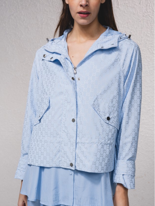 Parka curta estampada