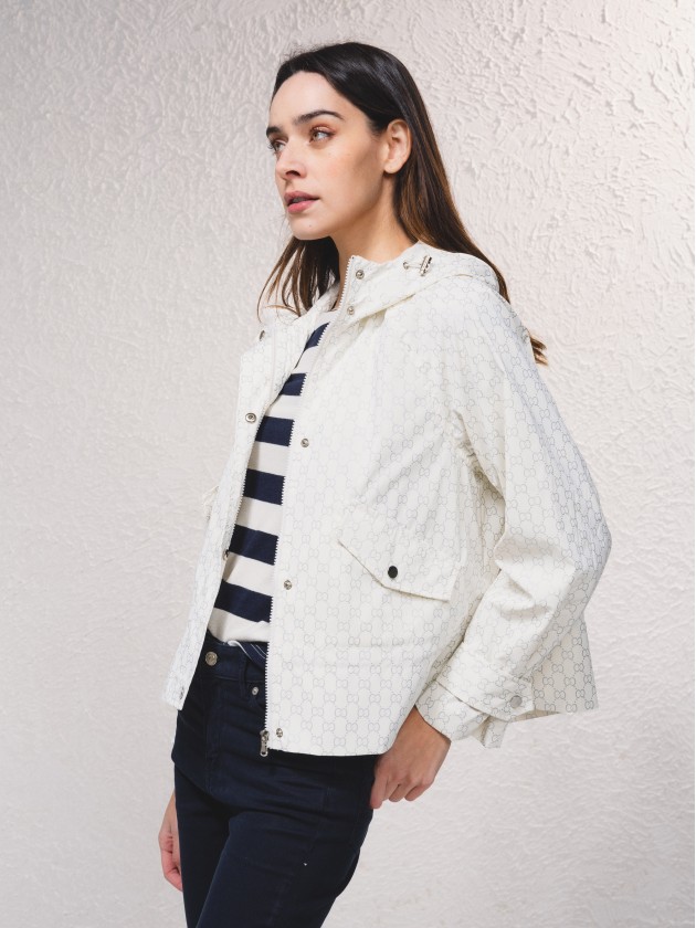 Parka curta estampada