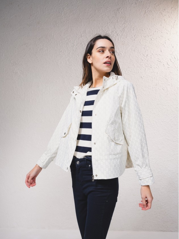 Parka curta estampada