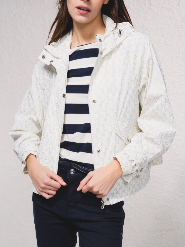 Parka curta estampada