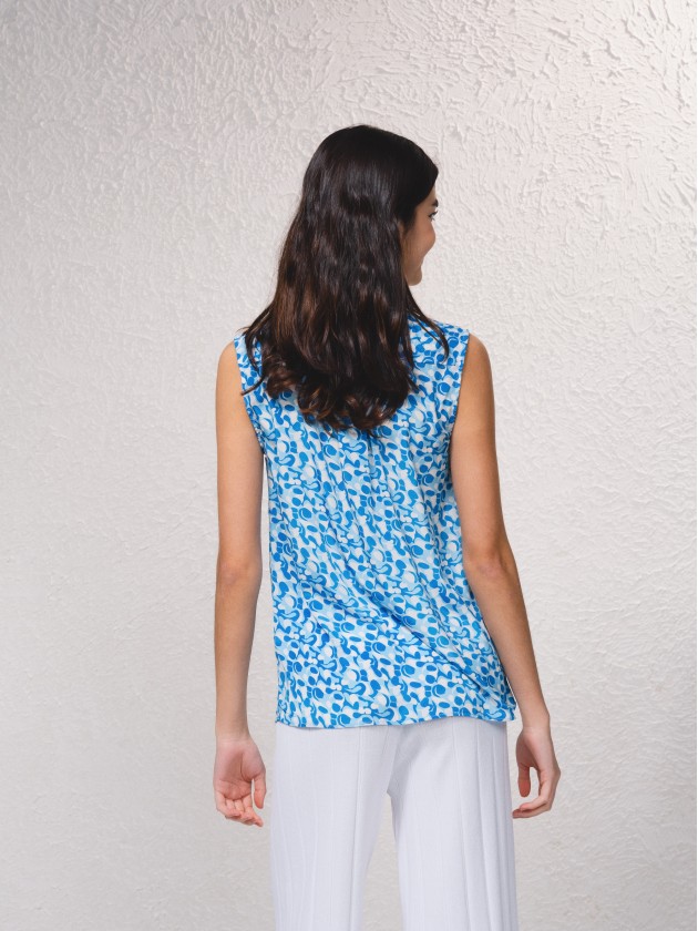 Blouse en satin imprim