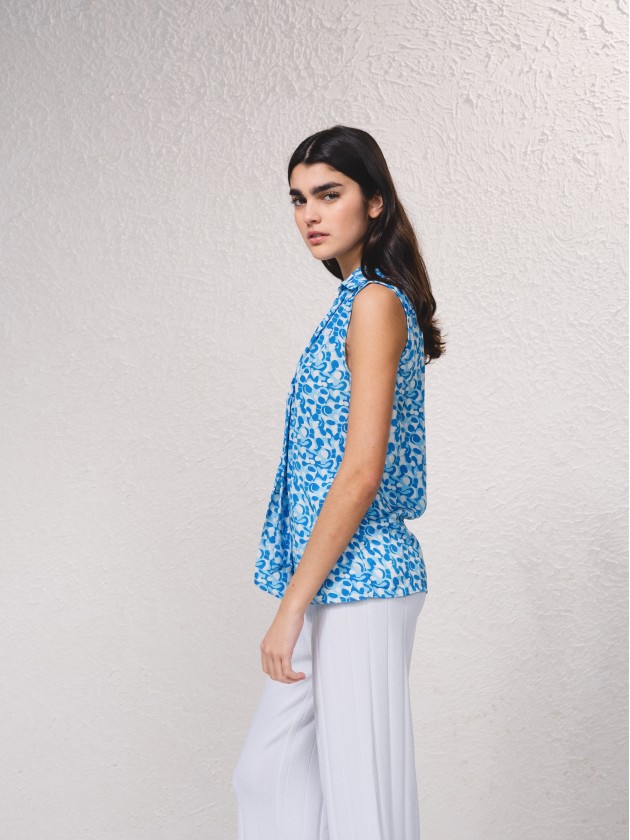 Blouse en satin imprim