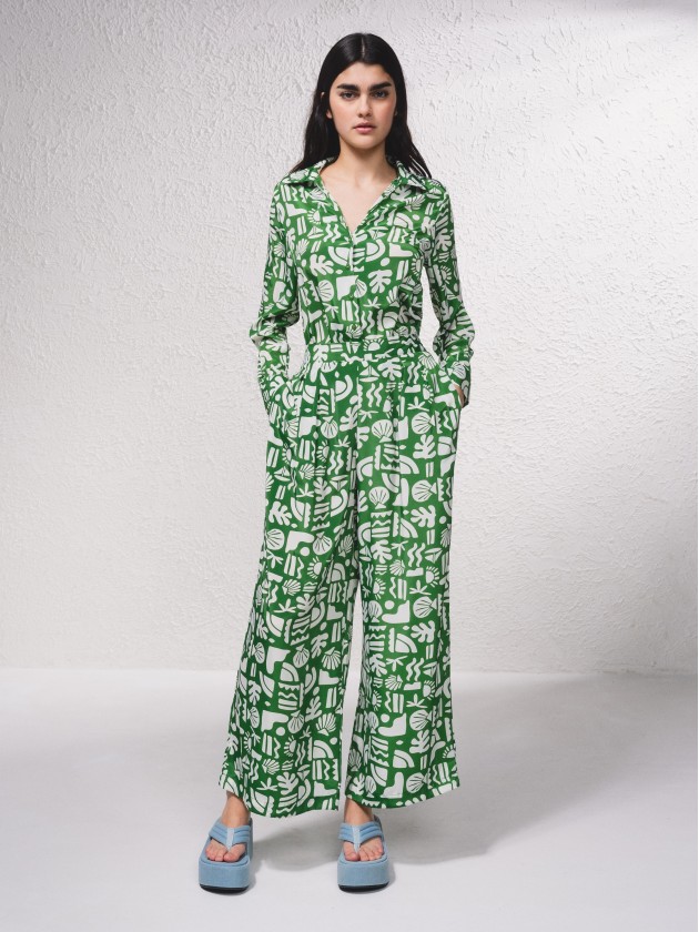 Calas acetinadas com estampado