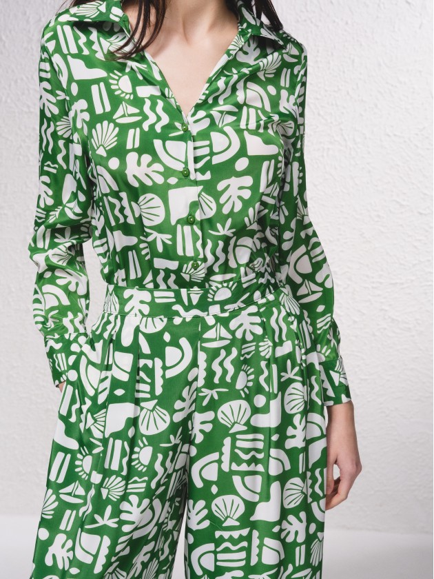 Calas acetinadas com estampado